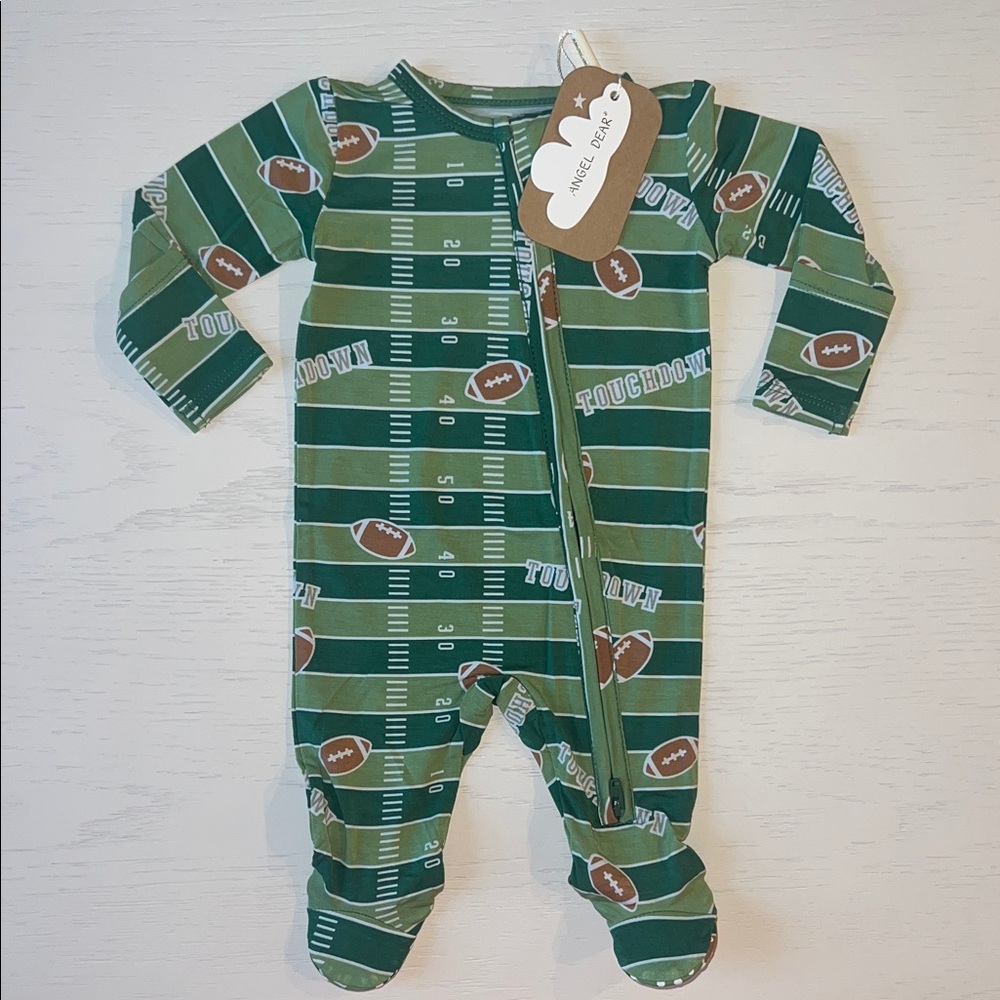 Angel Dear Green Football Footie 0-3 3-6 6-9 months